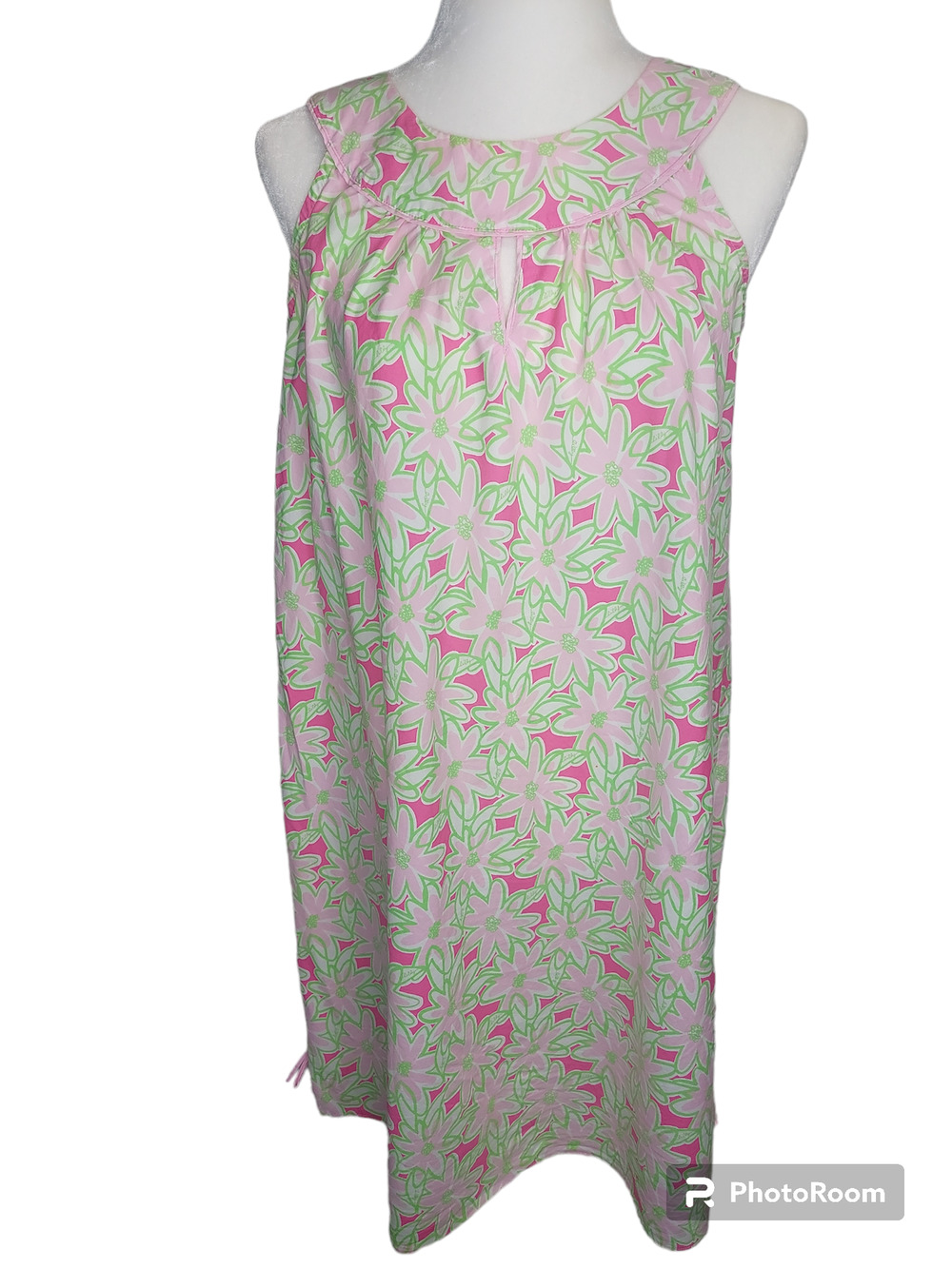 Lilly Pulitzer Women's Pink Floral Sleeveless halter A-Line Dress Size Medium